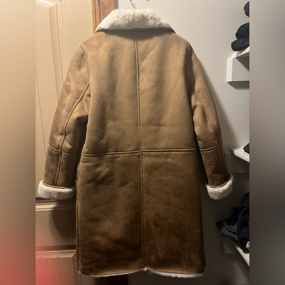 Ralph Lauren Women's Faux-Suede & Faux-Fur-Trim Coat - Picture 6 of 6